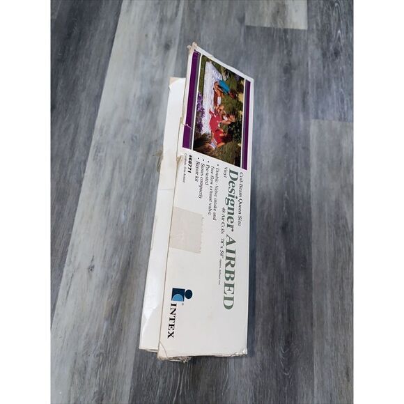 Vintage Intex Comfort Rest DESIGNER Air Bed 78”x 58” Mattress CREAM Flower RARE - Picture 3 of 12